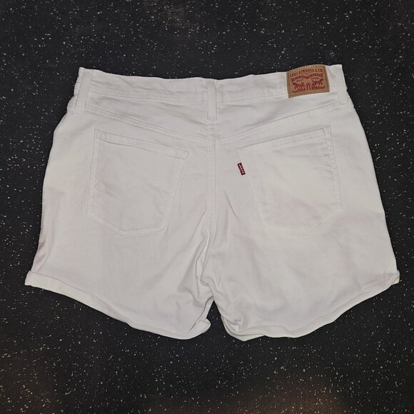 Levi’s White Mid Length Cuffed Denim Shorts – Size 32 - Picture 2 of 3